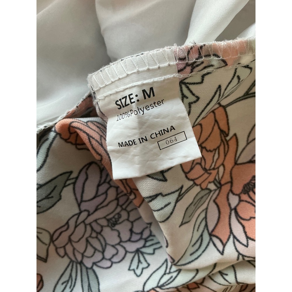 DOKOTOO Floral Print V Neck Long‎ Sleeve Mini Dress Women Size M - Picture 7 of 8
